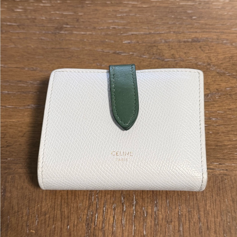 Celine Grey and Green Compact Women's Wallet